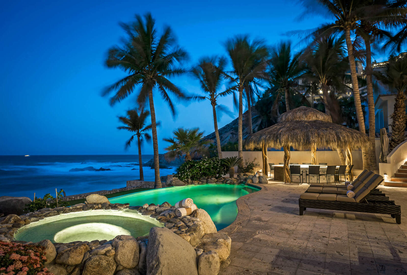 The spacious terrace has everything you need for a day of entertaining